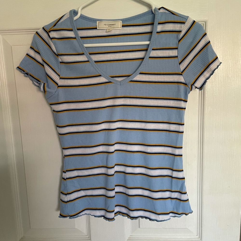 Light Blue Striped Top